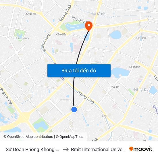 Sư Đoàn Phòng Không 361 - Lê Văn Lương to Rmit International University Hanoi Campus map