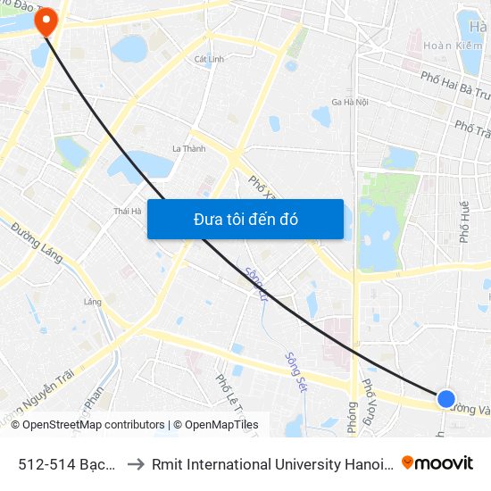 512-514 Bạch Mai to Rmit International University Hanoi Campus map