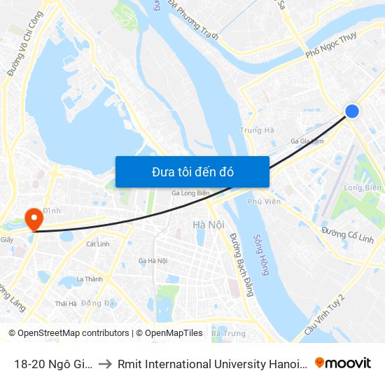 18-20 Ngô Gia Tự to Rmit International University Hanoi Campus map