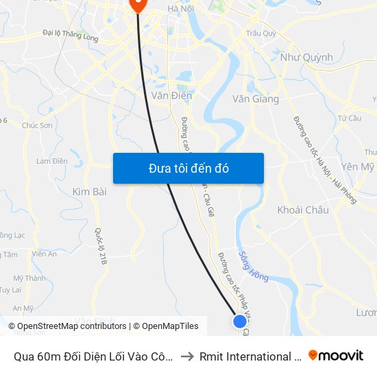 Qua 60m Đối Diện Lối Vào Công Ty Điện Lực Phú Xuyên - Quốc Lộ 1a to Rmit International University Hanoi Campus map