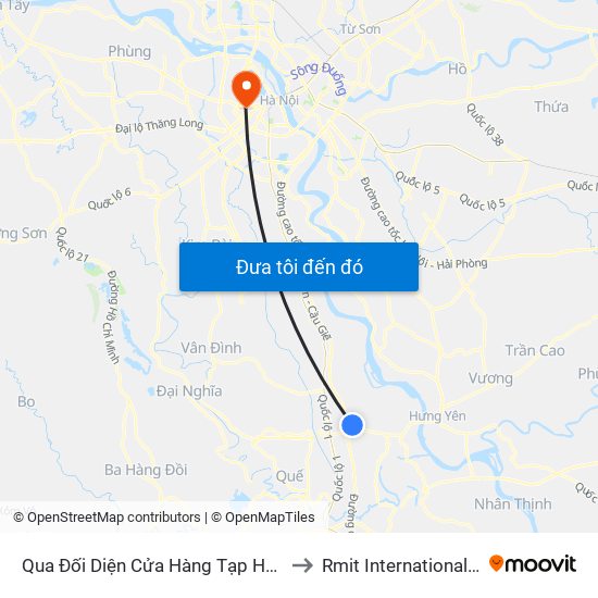 Qua Đối Diện Cửa Hàng Tạp Hóa Ngân Tiến 15m, Thôn Thần Quy - Dt428 to Rmit International University Hanoi Campus map