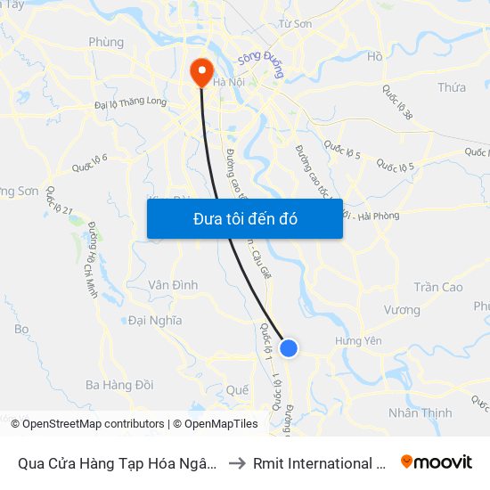 Qua Cửa Hàng Tạp Hóa Ngân Tiến 10m, Thôn Thần Quy - Dt428 to Rmit International University Hanoi Campus map