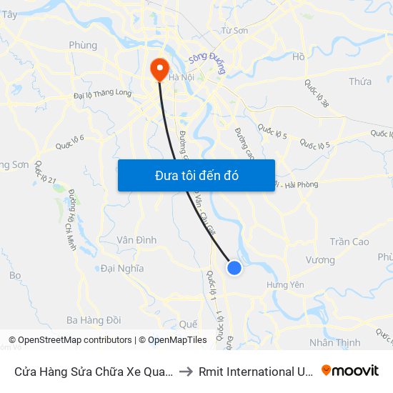 Cửa Hàng Sửa Chữa Xe Quang Thiết (Cổng Làng Vĩnh Ninh) to Rmit International University Hanoi Campus map