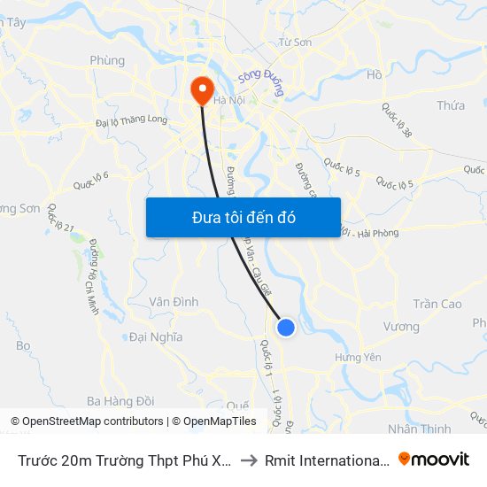 Trước 20m Trường Thpt Phú Xuyên B (Nghĩ Trang Liệt Sỹ Tri Thủy) - Dt428 to Rmit International University Hanoi Campus map