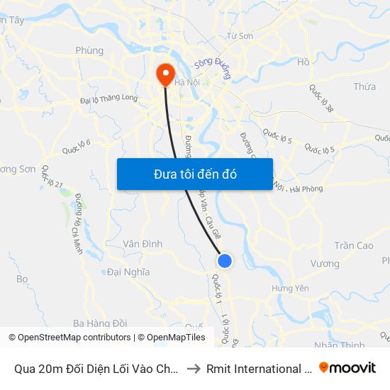 Qua 20m Đối Diện Lối Vào Chùa Ninh Phúc (Thôn Kiều Đông) - Dt428 to Rmit International University Hanoi Campus map