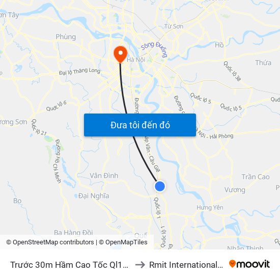 Trước 30m Hầm Cao Tốc Ql1a Mới (Cửa Hàng Sơn Nanomax) - Dt428 to Rmit International University Hanoi Campus map