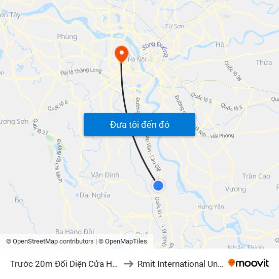 Trước 20m Đối Diện Cửa Hàng Cá Thuật Huyền - Dt428 to Rmit International University Hanoi Campus map