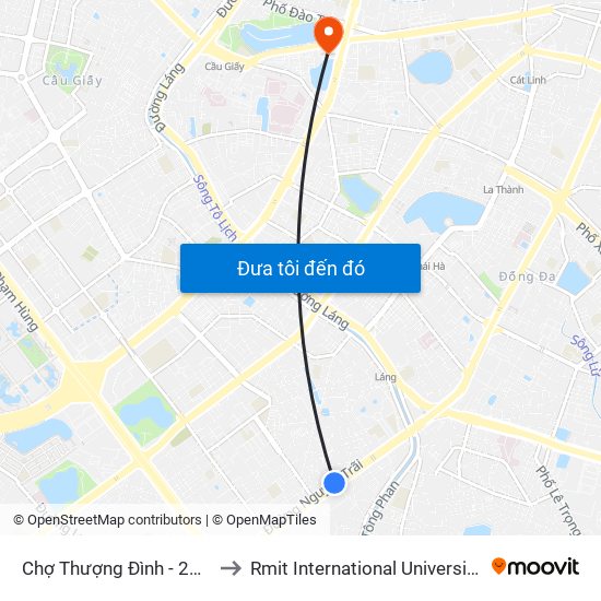 Chợ Thượng Đình - 224 Nguyễn Trãi to Rmit International University Hanoi Campus map