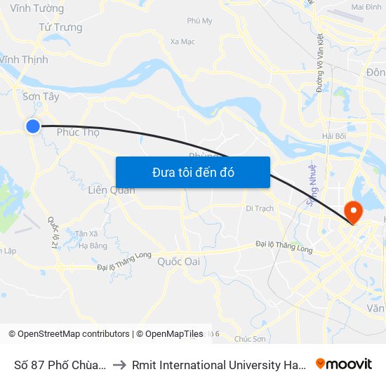 Số 87 Phố Chùa Thông to Rmit International University Hanoi Campus map