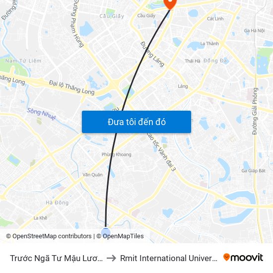 Trước Ngã Tư Mậu Lương - Phúc La 50m to Rmit International University Hanoi Campus map