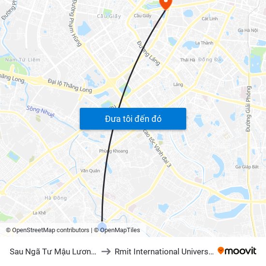 Sau Ngã Tư Mậu Lương - Phúc La 50m to Rmit International University Hanoi Campus map