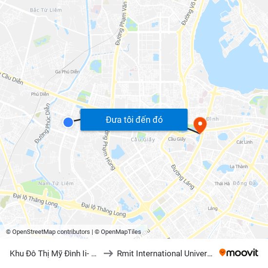 Khu Đô Thị Mỹ Đình Ii- Nguyễn Cơ Thạch to Rmit International University Hanoi Campus map