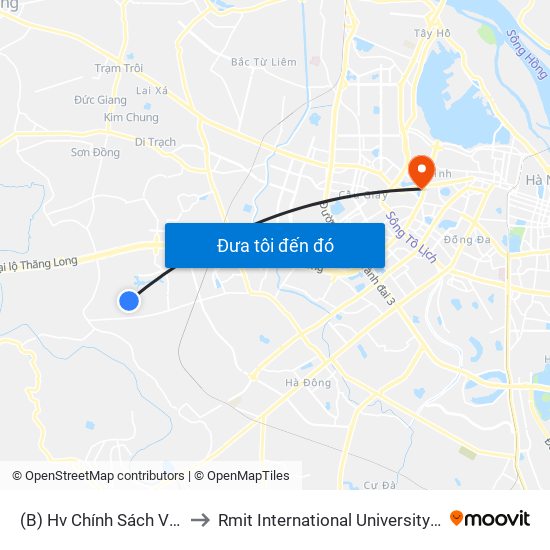 (B) Hv Chính Sách Và Phát Triển to Rmit International University Hanoi Campus map