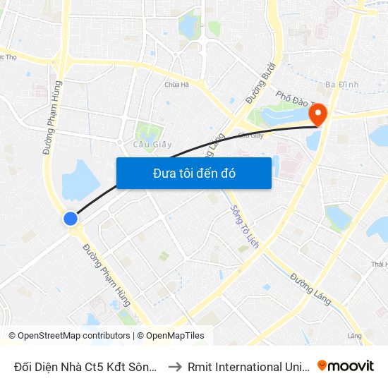 Đối Diện Nhà Ct5 Kđt Sông Đà Mỹ Đình - Phạm Hùng to Rmit International University Hanoi Campus map