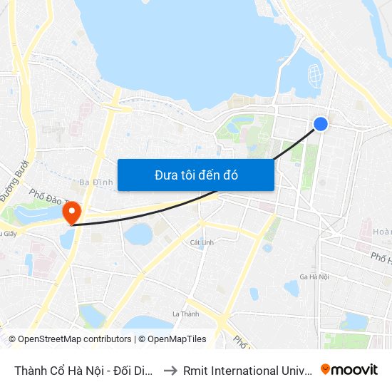 Thành Cổ Hà Nội - Đối Diện 38 Phan Đình Phùng to Rmit International University Hanoi Campus map
