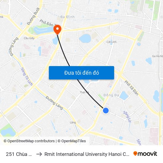 251 Chùa Bộc to Rmit International University Hanoi Campus map