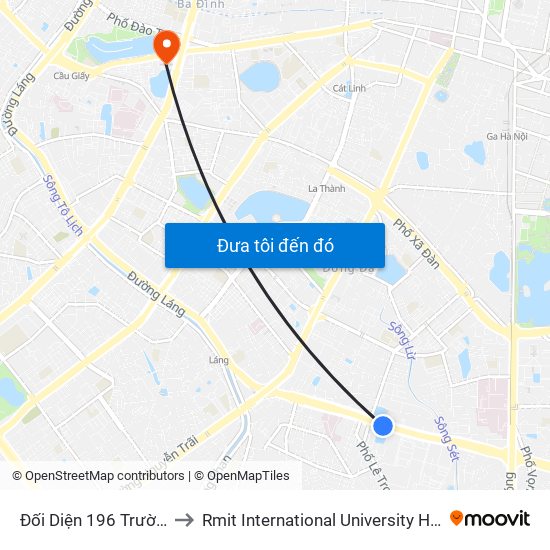 Đối Diện 196 Trường Chinh to Rmit International University Hanoi Campus map