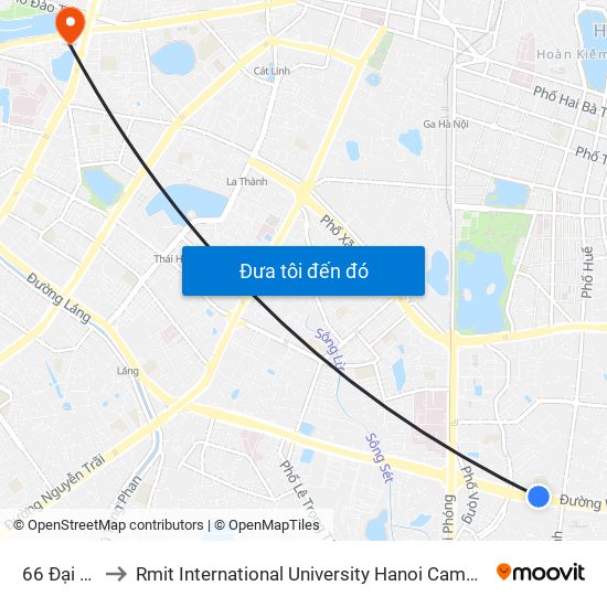 66 Đại La to Rmit International University Hanoi Campus map