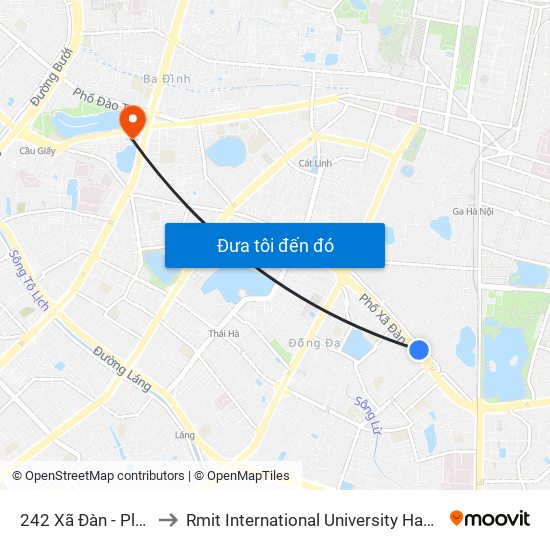 242 Xã Đàn - Platform to Rmit International University Hanoi Campus map