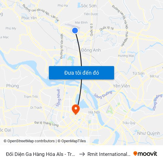 Đối Diện Ga Hàng Hóa Als - Trung Tâm Dịch Vụ Kỹ Thuật Cung Ứng Điện to Rmit International University Hanoi Campus map
