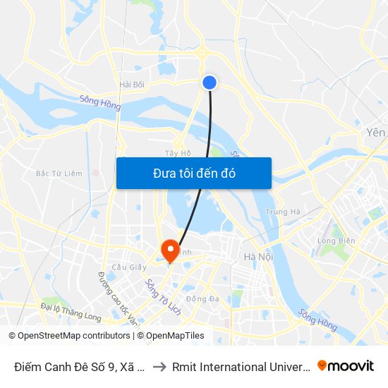 Điếm Canh Đê Số 9, Xã Vĩnh Ngọc-Đê 406 to Rmit International University Hanoi Campus map