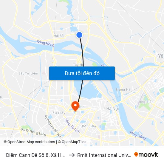 Điếm Canh Đê Số 8, Xã Hải Bối-Đê Tả Sông Hồng to Rmit International University Hanoi Campus map
