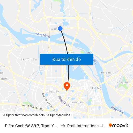 Điếm Canh Đê Số 7, Trạm Y Tế Xã Hải Bối-Đê Tả Sông Hồng to Rmit International University Hanoi Campus map