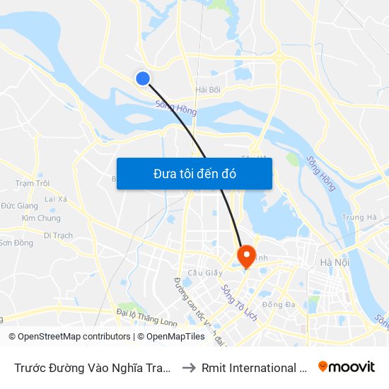 Trước Đường Vào Nghĩa Trang Liệt Sỹ Xã Võng La Khoảng 30 M to Rmit International University Hanoi Campus map