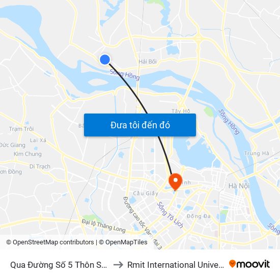 Qua Đường Số 5 Thôn Sáp Mai Khoảng 30m to Rmit International University Hanoi Campus map