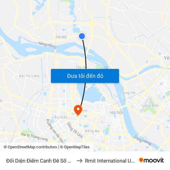 Đối Diện Điếm Canh Đê Số 8, Xã Hải Bối-Đê Tả Sông Hồng to Rmit International University Hanoi Campus map