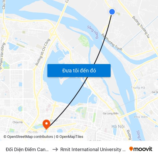 Đối Diện Điếm Canh Đê Số 11 to Rmit International University Hanoi Campus map