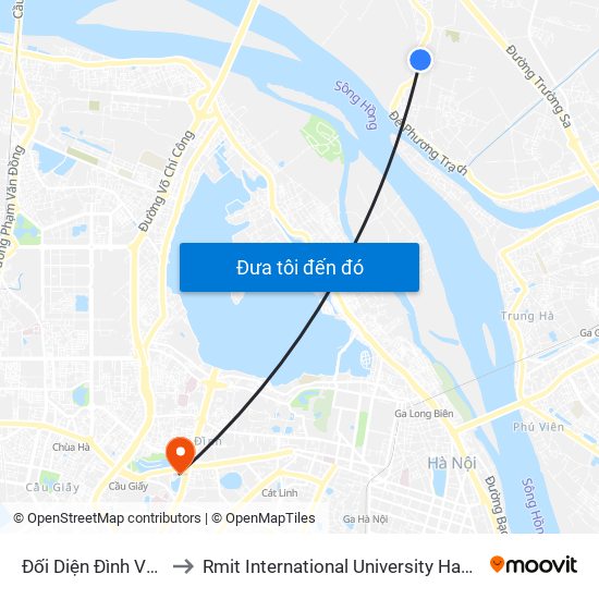 Đối Diện Đình Văn Tinh to Rmit International University Hanoi Campus map