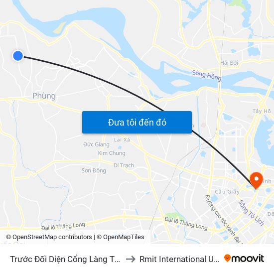Trước Đối Diện Cổng Làng Thôn Tiến Bộ, Xóm Cực Nam 20m to Rmit International University Hanoi Campus map