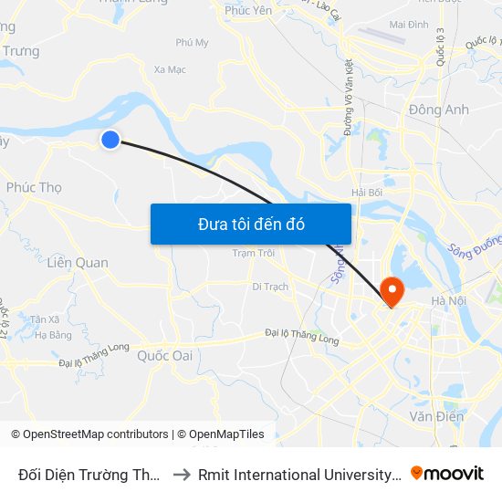 Đối Diện Trường Thcs Vân Nam to Rmit International University Hanoi Campus map