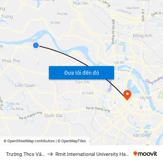 Trường Thcs Vân Nam to Rmit International University Hanoi Campus map