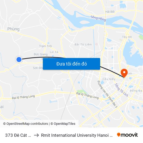 373 Đê Cát Quế to Rmit International University Hanoi Campus map