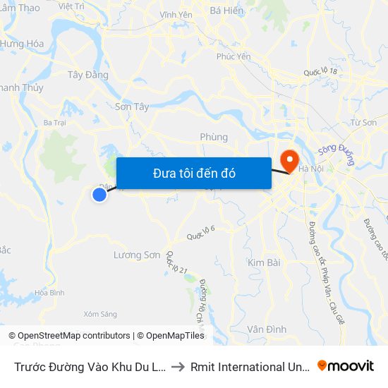 Trước Đường Vào Khu Du Lịch Thác Bạc Suối Sao 30m to Rmit International University Hanoi Campus map