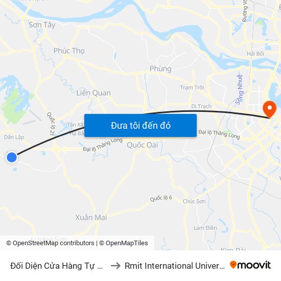 Đối Diện Cửa Hàng Tự Chọn Quỳnh Lương to Rmit International University Hanoi Campus map