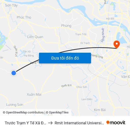 Trước Trạm Y Tế Xã Đông Xuân 20m to Rmit International University Hanoi Campus map