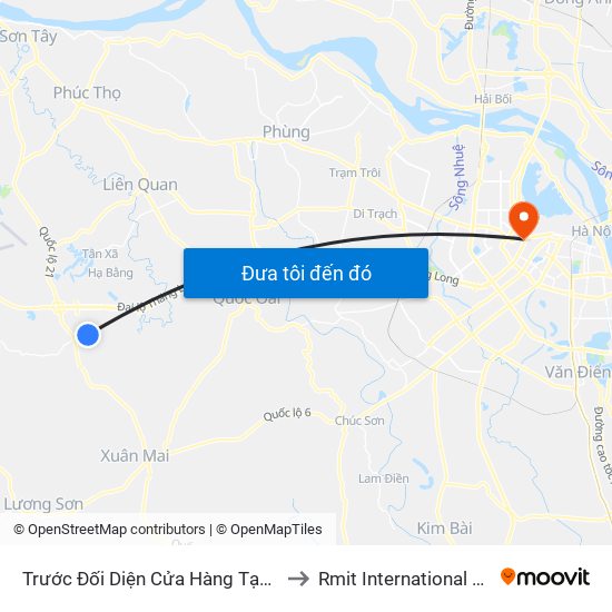 Trước Đối Diện Cửa Hàng Tạp Hóa Phương Tài - Thôn 7 - Phú Cát to Rmit International University Hanoi Campus map