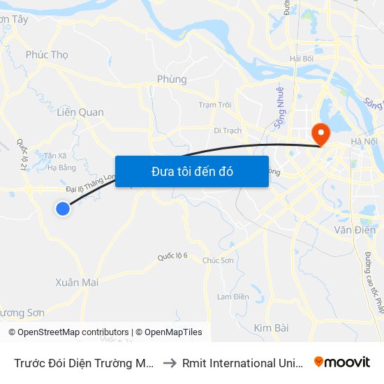 Trước Đói Diện Trường Mầm Non Xã Phú Cát 50m to Rmit International University Hanoi Campus map