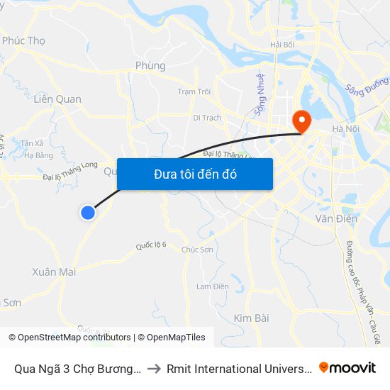 Qua  Ngã 3 Chợ Bương - Cấn Hữu 30m to Rmit International University Hanoi Campus map