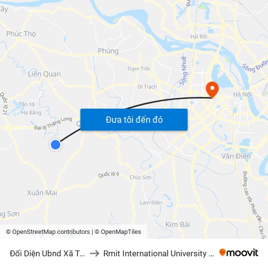 Đối Diện Ubnd Xã Tuyết Nghĩa to Rmit International University Hanoi Campus map