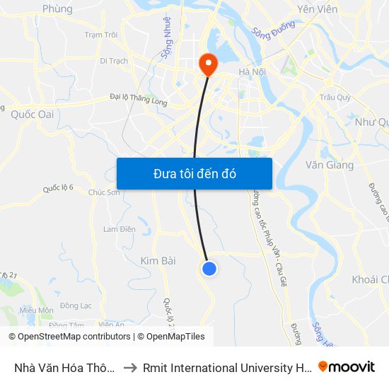 Nhà Văn Hóa Thôn Tam Đa to Rmit International University Hanoi Campus map