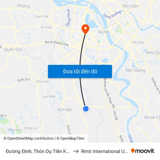 Đường Đình, Thôn Dụ Tiền Khoảng 50m-Đường Liên Thôn Xã to Rmit International University Hanoi Campus map