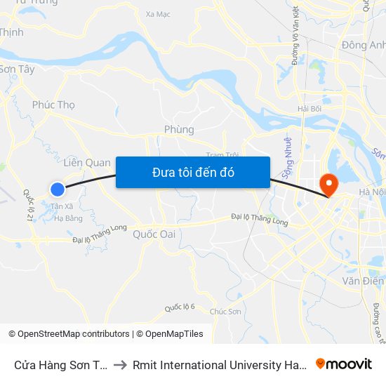 Cửa Hàng Sơn Tiến Đạt to Rmit International University Hanoi Campus map
