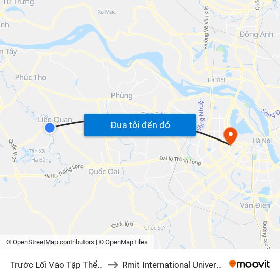 Trước Lối Vào Tập Thể Bvđk Thạch Thất to Rmit International University Hanoi Campus map