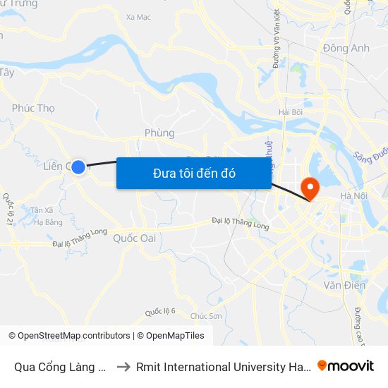 Qua Cổng Làng Thúy Lai to Rmit International University Hanoi Campus map