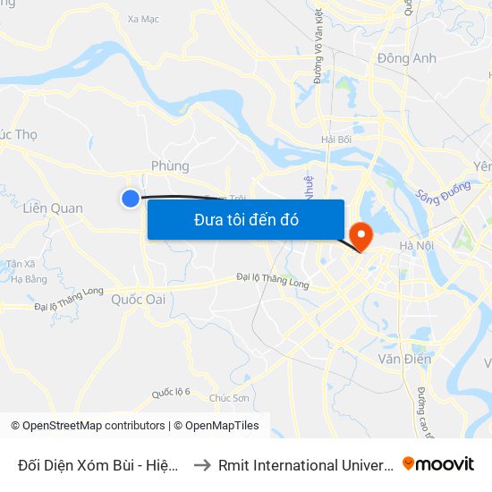 Đối Diện Xóm Bùi - Hiệp Thuận - Phúc Thọ to Rmit International University Hanoi Campus map