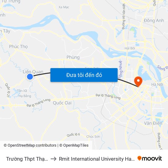 Trường Thpt Thạch Thất to Rmit International University Hanoi Campus map